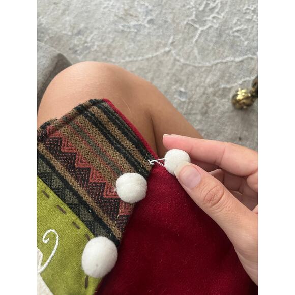 Lot of 2 VTG ITR Stockings Large Felt Santa Snowman Christmas Holiday Reindeer - Picture 8 of 11